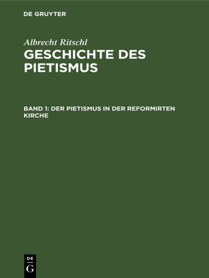 cover image of Der Pietismus in der reformirten Kirche